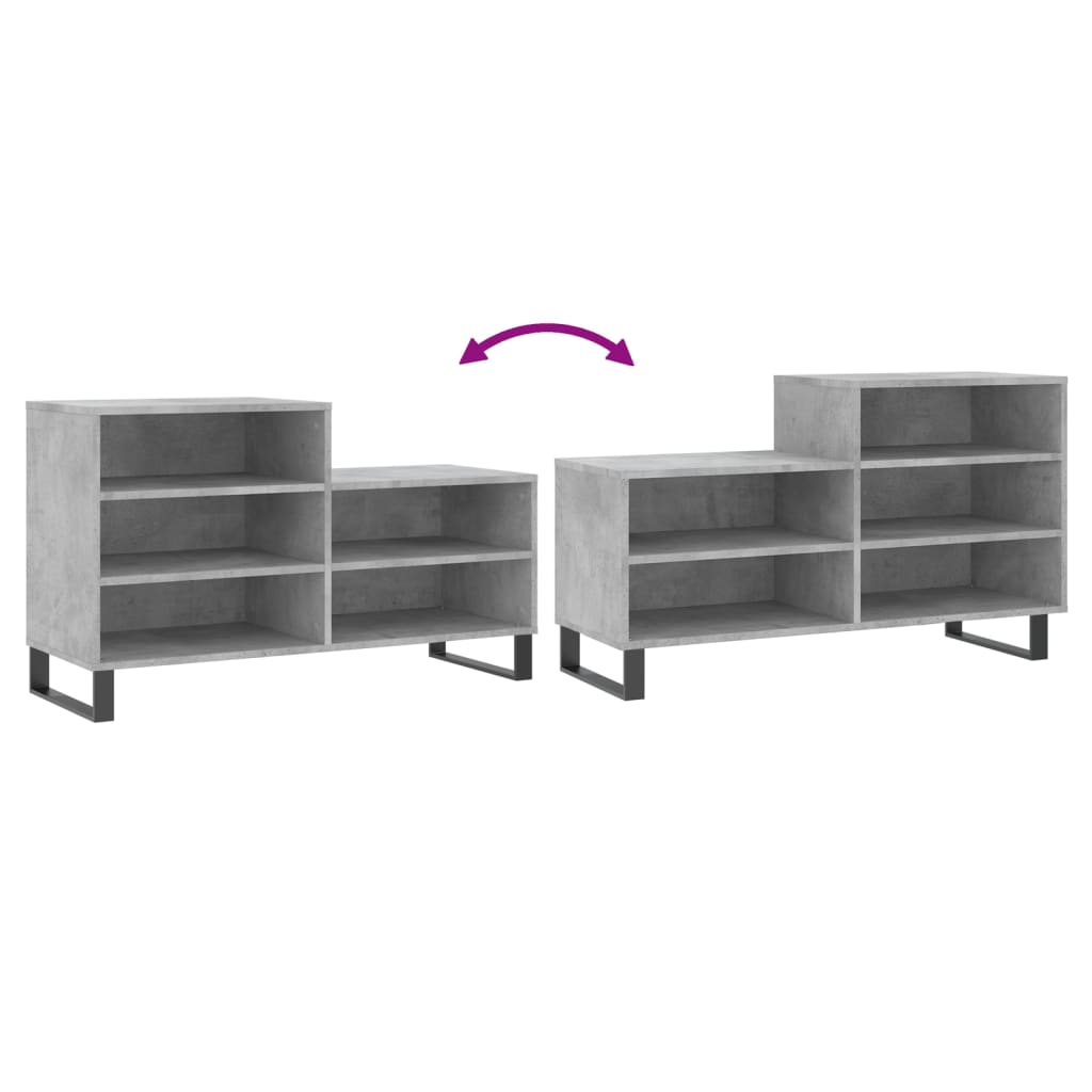 Schuhregal Betongrau 102x36x60 cm Holzwerkstoff - Pazzar.ch