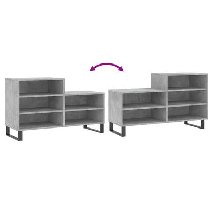 Schuhregal Betongrau 102x36x60 cm Holzwerkstoff - Pazzar.ch
