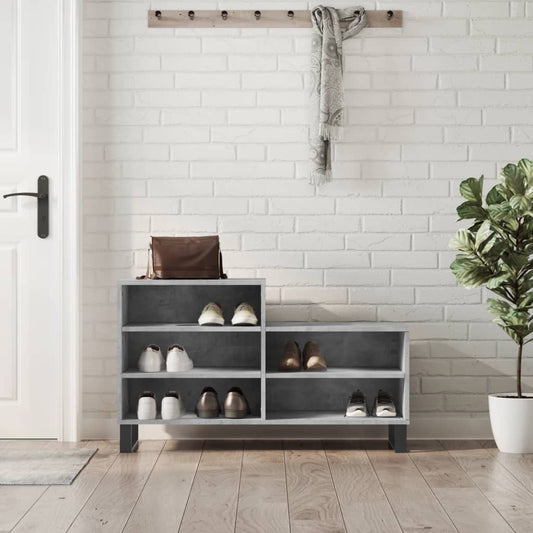 Schuhregal Betongrau 102x36x60 cm Holzwerkstoff - Pazzar.ch