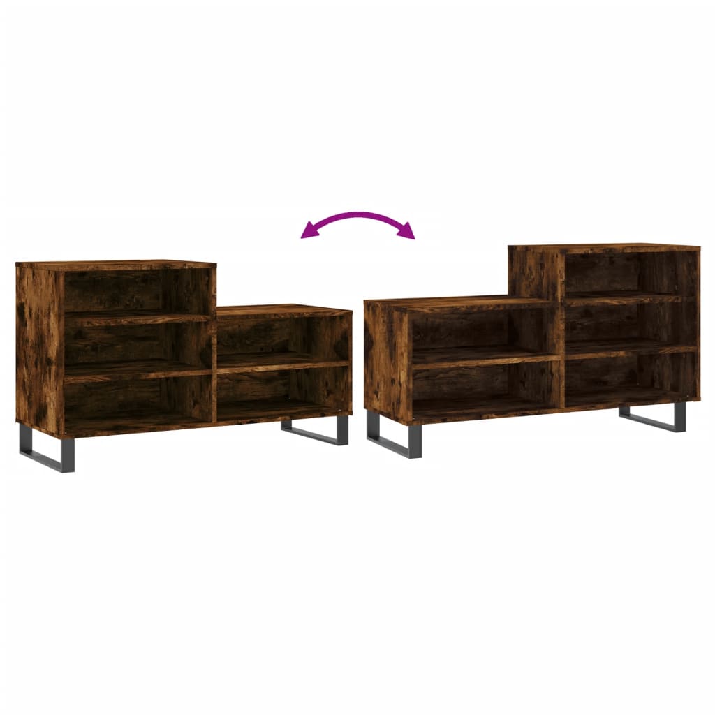 Schuhregal Räuchereiche 102x36x60 cm Holzwerkstoff - Pazzar.ch