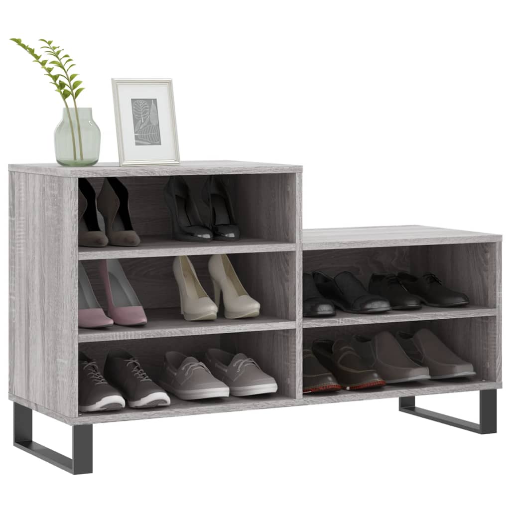 Schuhregal Grau Sonoma 102x36x60 cm Holzwerkstoff - Pazzar.ch