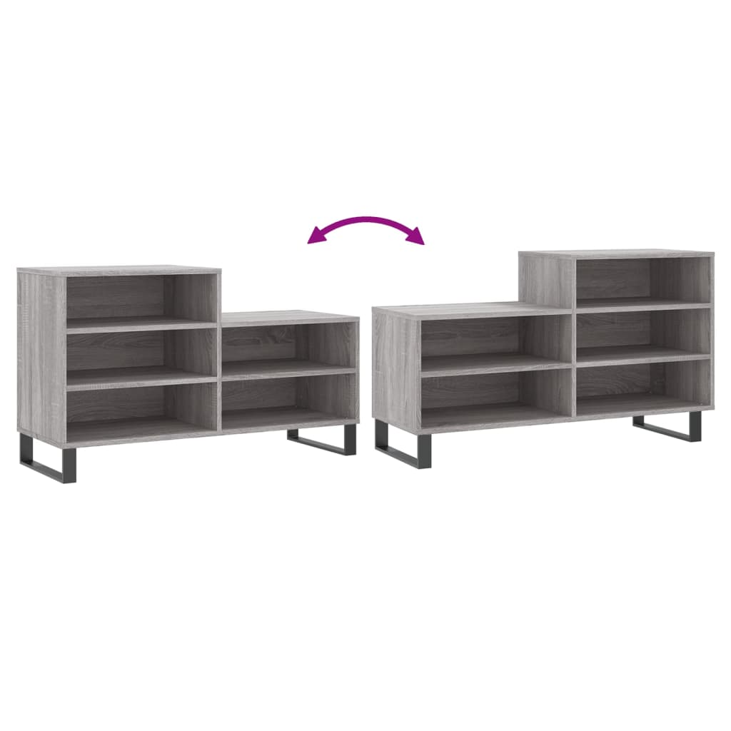 Schuhregal Grau Sonoma 102x36x60 cm Holzwerkstoff - Pazzar.ch