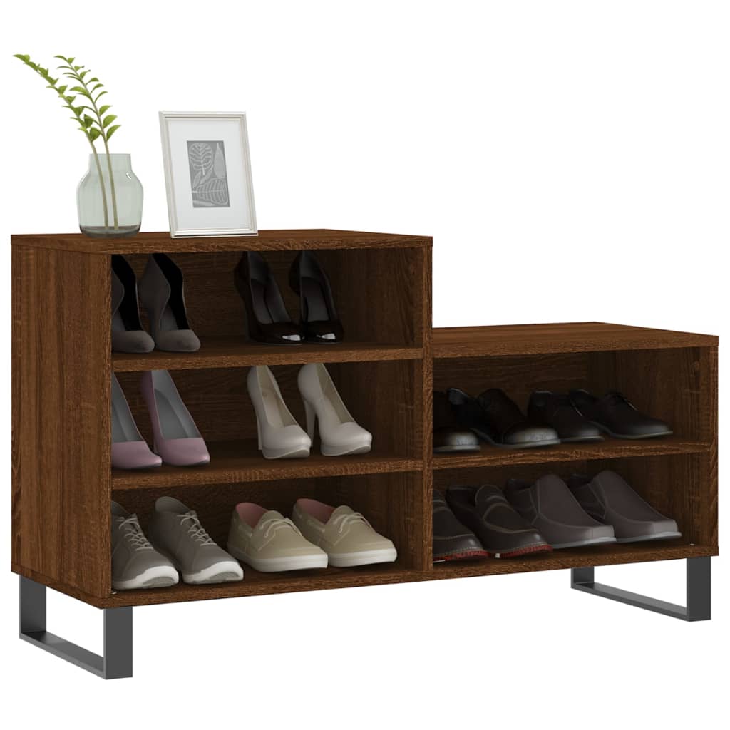 Schuhregal Braun Eichen-Optik 102x36x60 cm Holzwerkstoff - Pazzar.ch