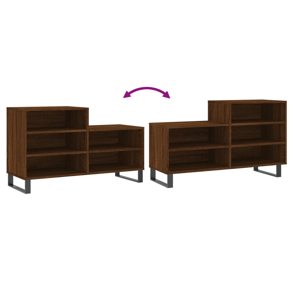 Schuhregal Braun Eichen-Optik 102x36x60 cm Holzwerkstoff - Pazzar.ch