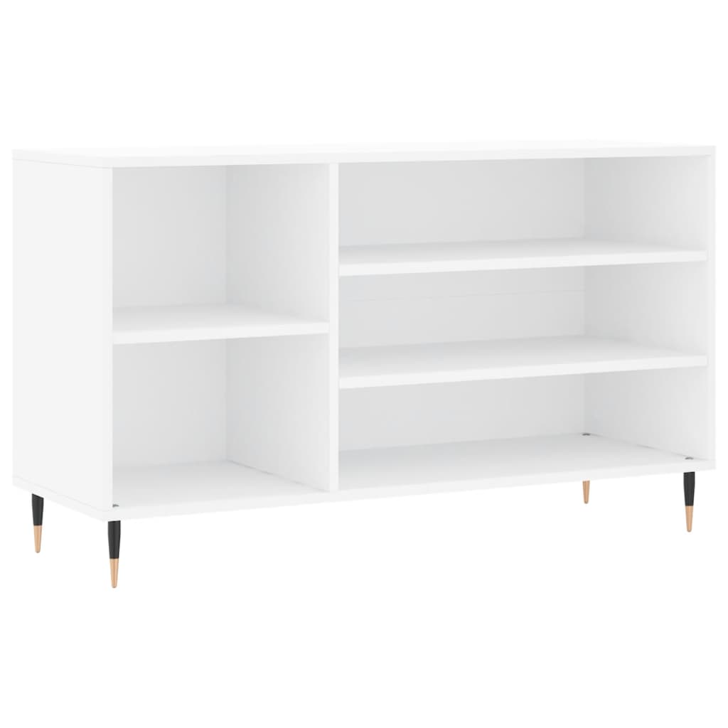 Schuhregal Hochglanz-Weiß 102x36x60 cm Holzwerkstoff - Pazzar.ch