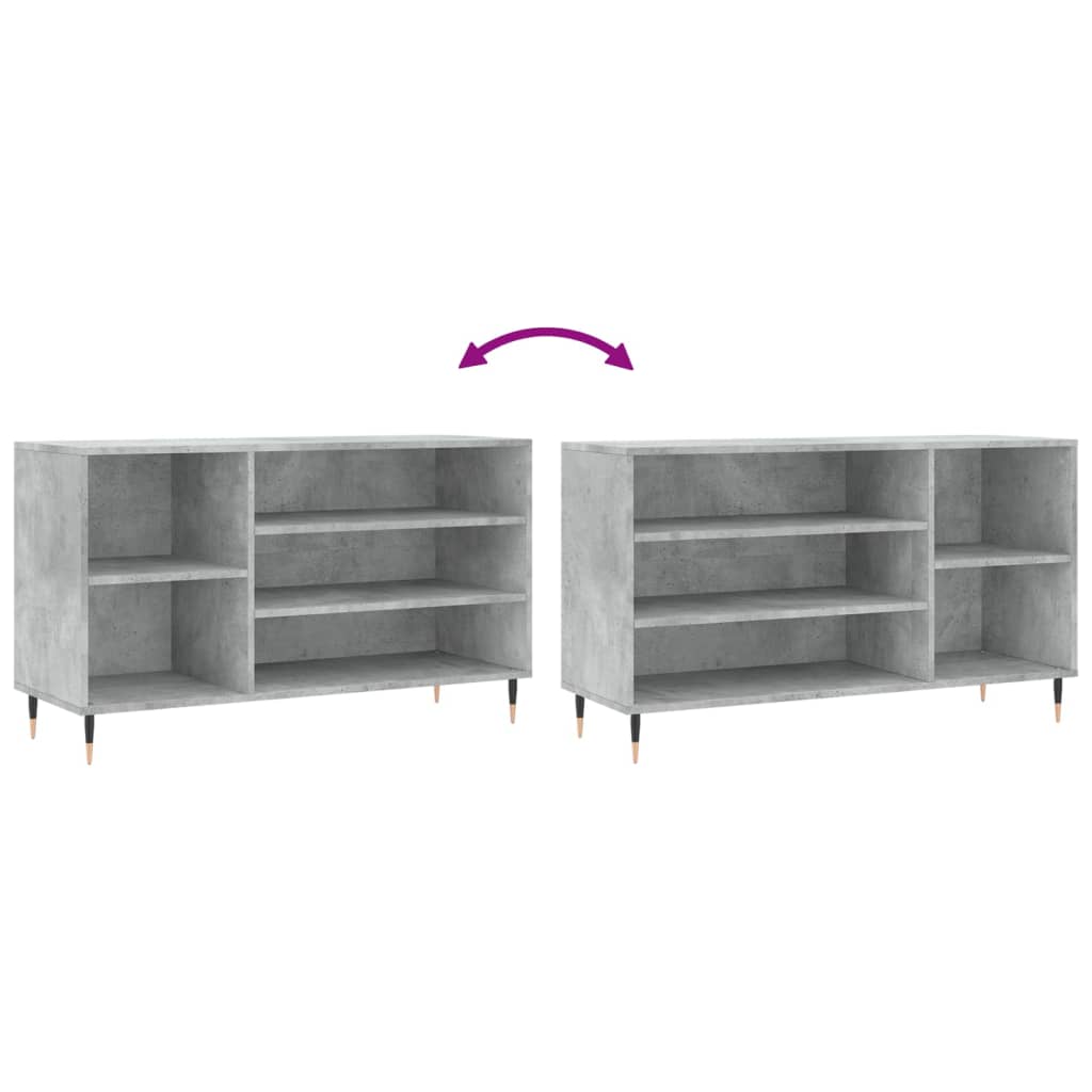 Schuhregal Betongrau 102x36x60 cm Holzwerkstoff - Pazzar.ch