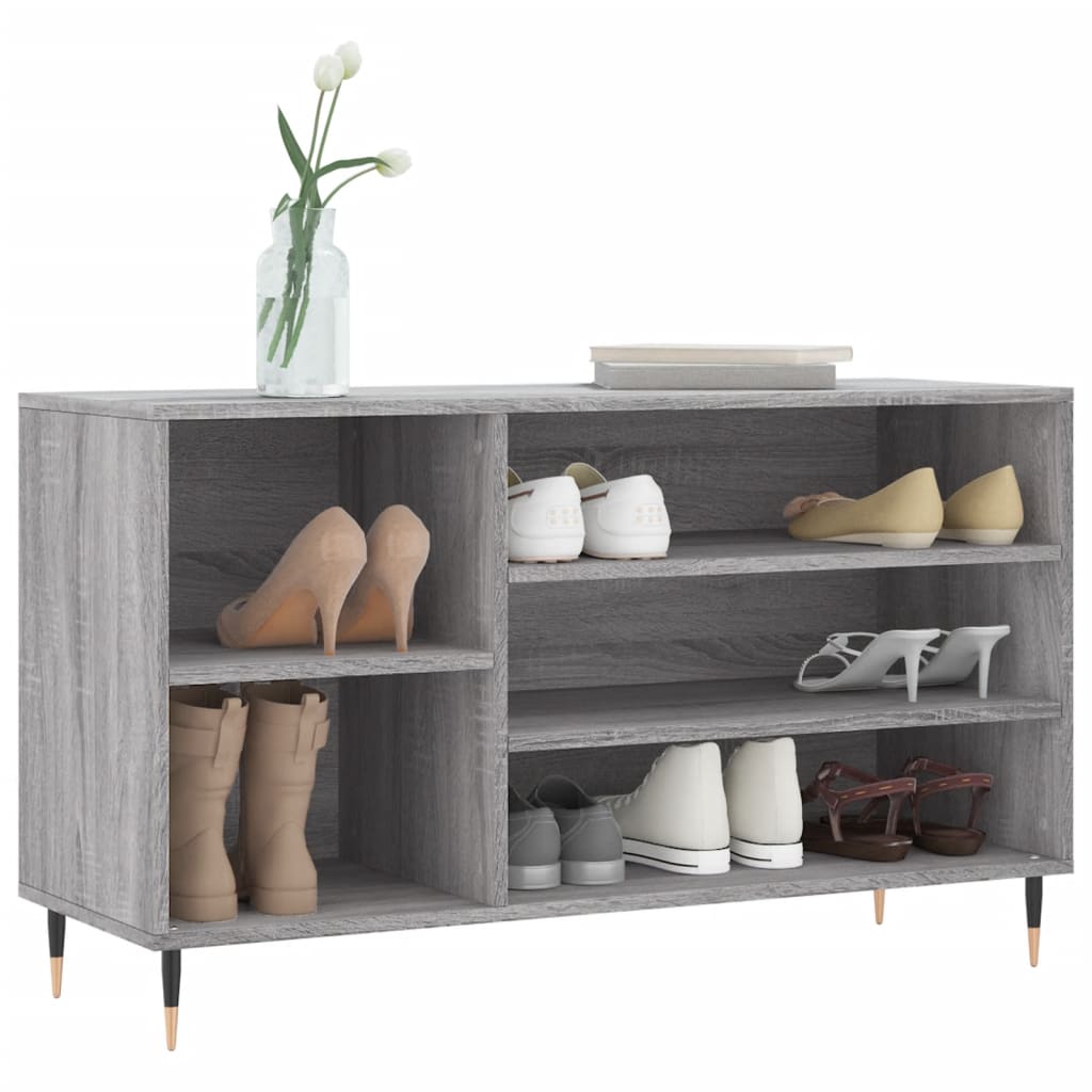 Schuhregal Grau Sonoma 102x36x60 cm Holzwerkstoff - Pazzar.ch