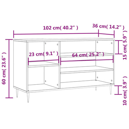 Schuhregal Grau Sonoma 102x36x60 cm Holzwerkstoff - Pazzar.ch