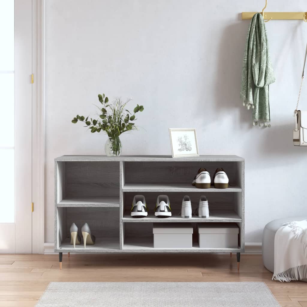 Schuhregal Grau Sonoma 102x36x60 cm Holzwerkstoff - Pazzar.ch