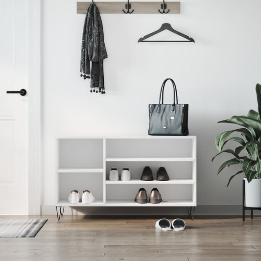 Schuhregal Weiß 102x36x60 cm Holzwerkstoff - Pazzar.ch