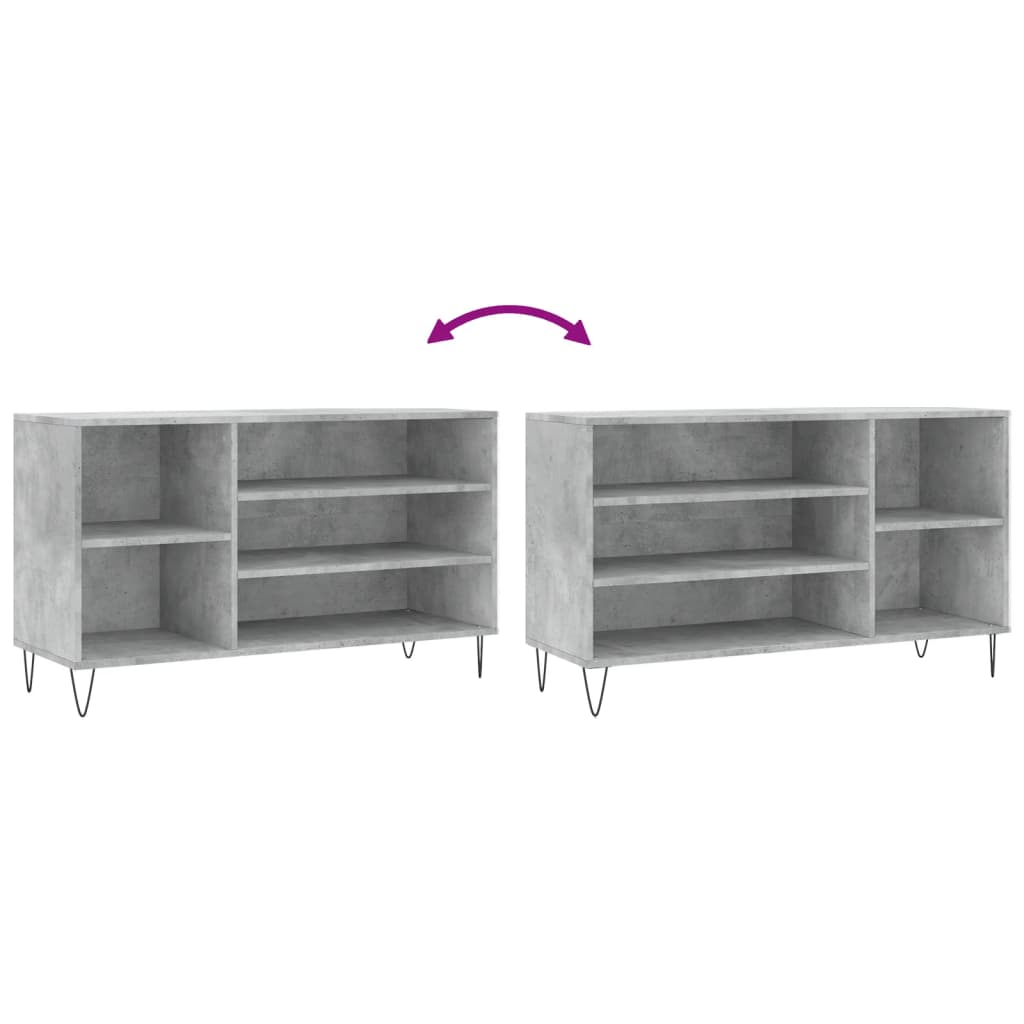 Schuhregal Betongrau 102x36x60 cm Holzwerkstoff - Pazzar.ch