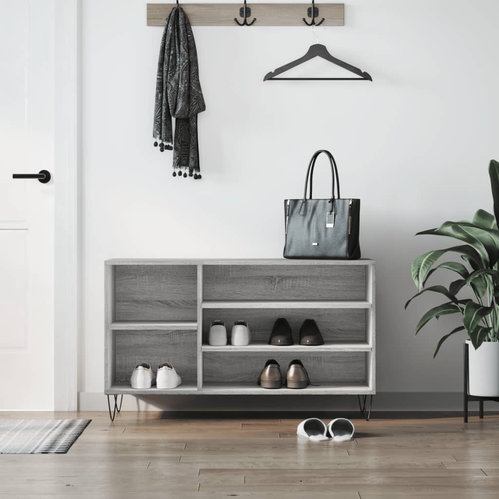 Schuhregal Grau Sonoma 102x36x60 cm Holzwerkstoff - Pazzar.ch