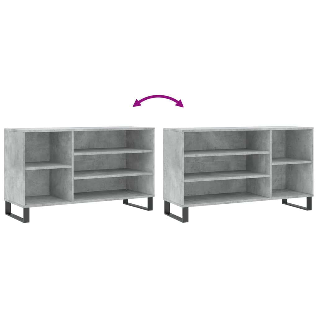 Schuhregal Betongrau 102x36x60 cm Holzwerkstoff - Pazzar.ch