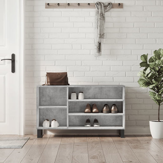 Schuhregal Betongrau 102x36x60 cm Holzwerkstoff - Pazzar.ch