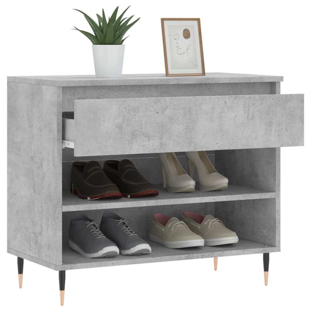 Schuhregal Betongrau 70x36x60 cm Holzwerkstoff - Pazzar.ch