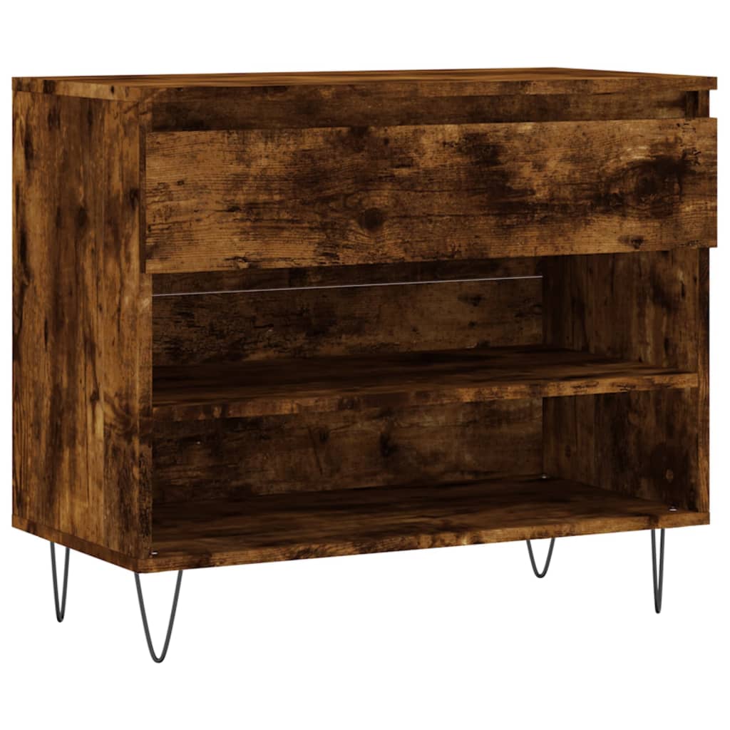 Schuhregal Räuchereiche 70x36x60 cm Holzwerkstoff - Pazzar.ch