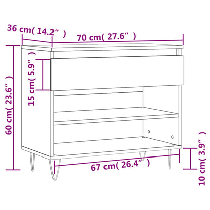 Schuhregal Grau Sonoma 70x36x60 cm Holzwerkstoff - Pazzar.ch