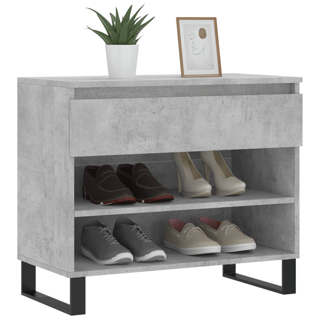 Schuhregal Betongrau 70x36x60 cm Holzwerkstoff - Pazzar.ch