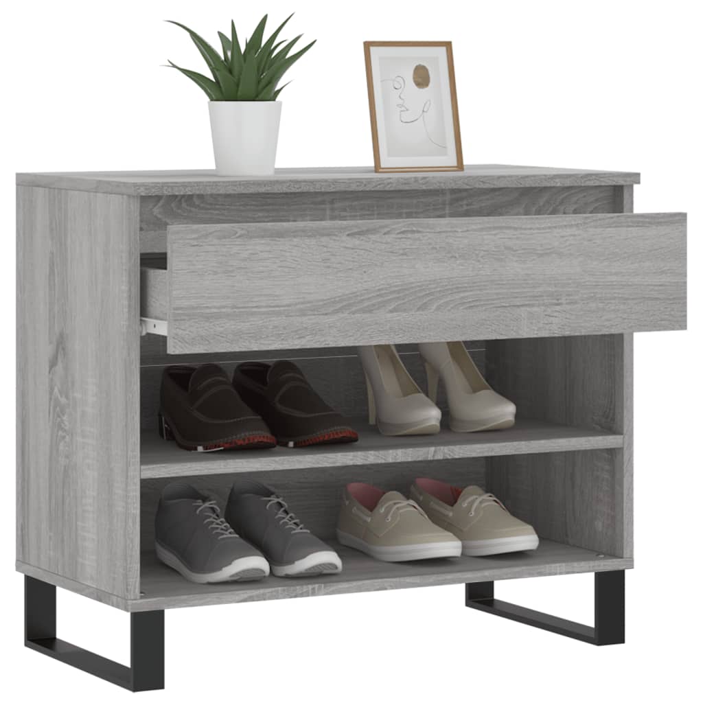 Schuhregal Betongrau 70x36x60 cm Holzwerkstoff - Pazzar.ch