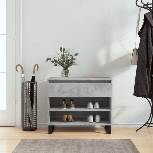 Schuhregal Betongrau 70x36x60 cm Holzwerkstoff - Pazzar.ch
