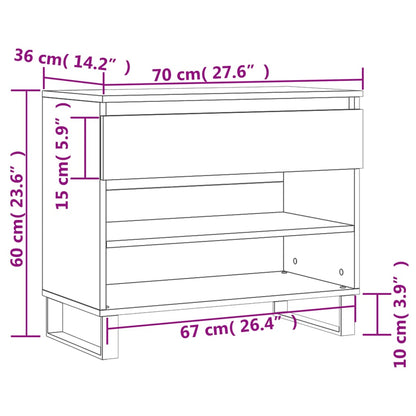 Schuhregal Braun Eichen-Optik 70x36x60 cm Holzwerkstoff - Pazzar.ch