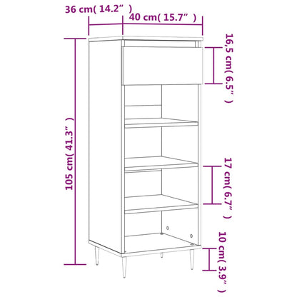 Schuhschrank Betongrau 40x36x105 cm Holzwerkstoff - Pazzar.ch