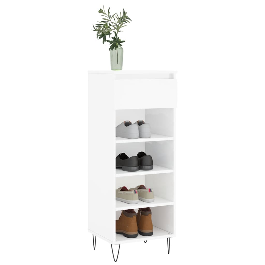 Schuhschrank Hochglanz-Weiß 40x36x105 cm Holzwerkstoff - Pazzar.ch