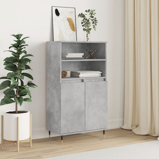 Highboard Betongrau 60x36x110 cm Holzwerkstoff - Pazzar.ch
