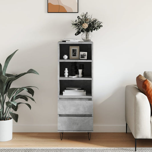 Highboard Betongrau 40x36x110 cm Holzwerkstoff - Pazzar.ch