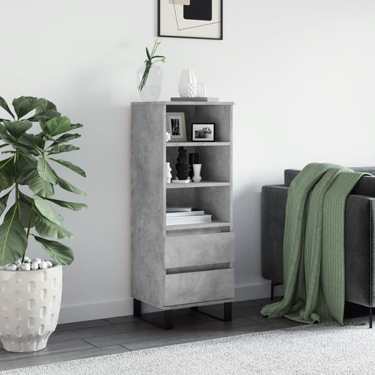 Highboard Betongrau 40x36x110 cm Holzwerkstoff - Pazzar.ch