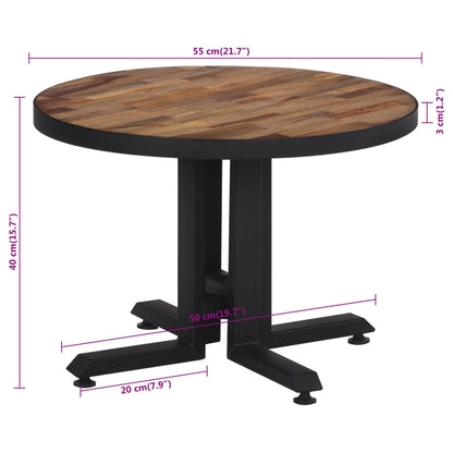 Couchtisch Rund Ø55x40 cm Recyceltes Massivholz Teak - Pazzar.ch