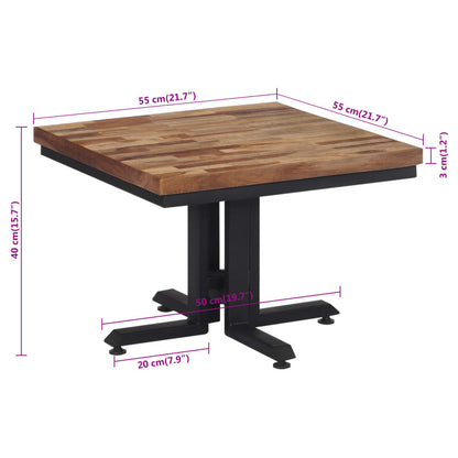 Couchtisch 55x55x40 cm Recyceltes Massivholz Teak - Pazzar.ch