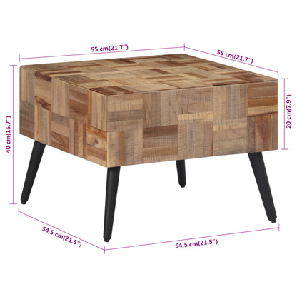 Couchtisch Grau 55x55x40 cm Recyceltes Massivholz Teak - Pazzar.ch