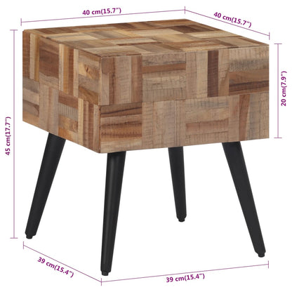 Beistelltisch 40x40x45 cm Recyceltes Massivholz Teak - Pazzar.ch