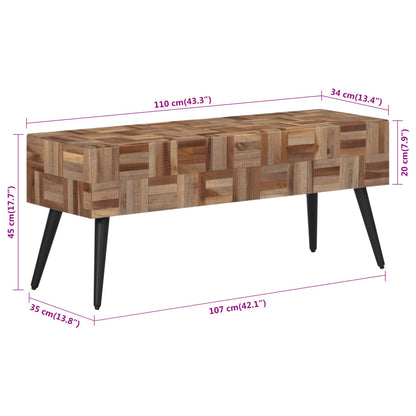 Sitzbank 110x35x45 cm Recyceltes Massivholz Teak - Pazzar.ch