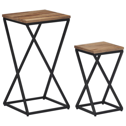 Beistelltische 2 Stk. Recyceltes Massivholz Teak - Pazzar.ch