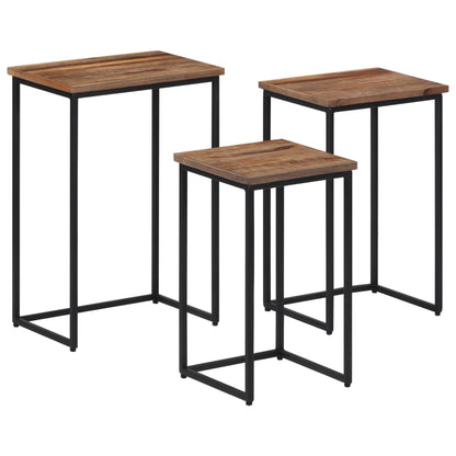 Satztische 3 Stk. Massivholz Teak - Pazzar.ch
