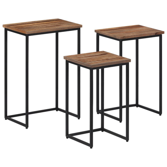 Satztische 3 Stk. Massivholz Teak - Pazzar.ch