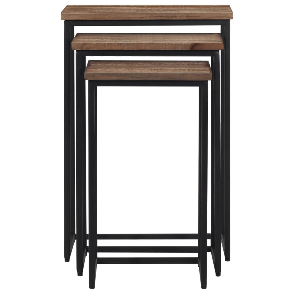 Satztische 3 Stk. Massivholz Teak - Pazzar.ch