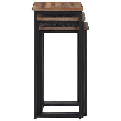Satztische 3 Stk. Massivholz Teak - Pazzar.ch