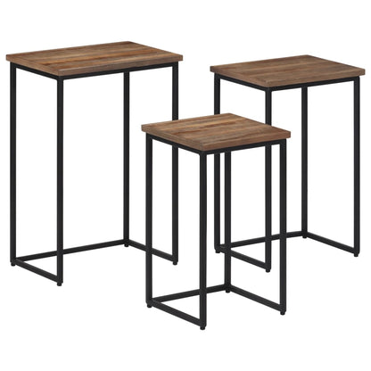 Satztische 3 Stk. Massivholz Teak - Pazzar.ch