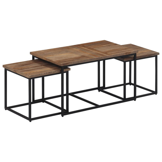 Satztische 3 Stk. Massivholz Teak - Pazzar.ch