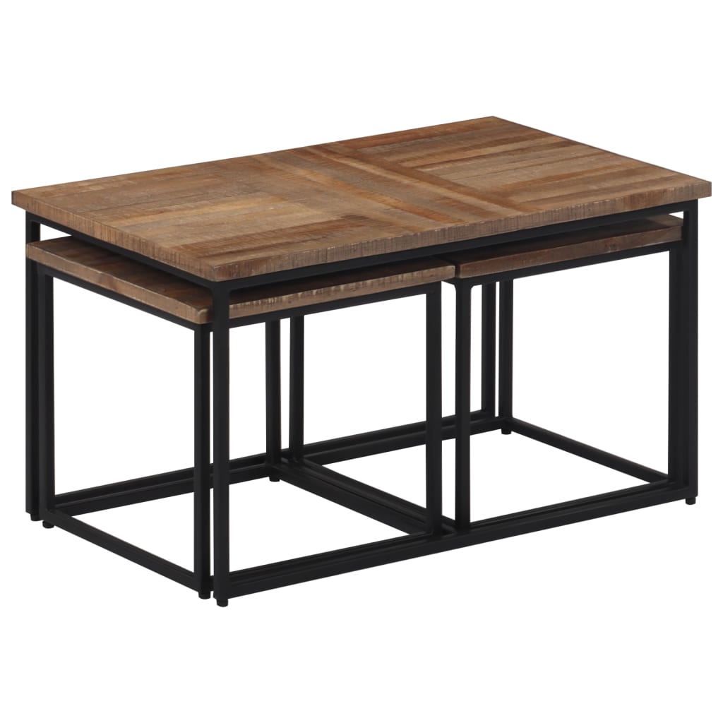 Satztische 3 Stk. Massivholz Teak - Pazzar.ch