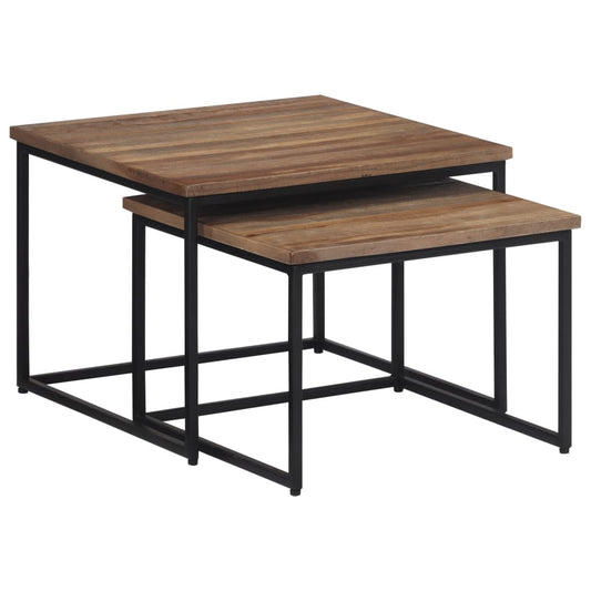 Satztische 2 Stk. Massivholz Teak - Pazzar.ch