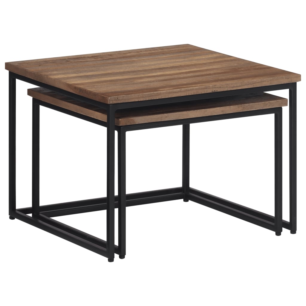 Satztische 2 Stk. Massivholz Teak - Pazzar.ch