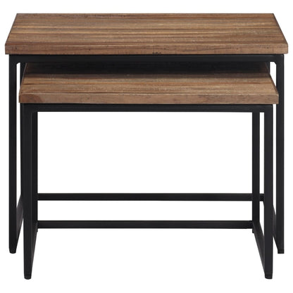 Satztische 2 Stk. Massivholz Teak - Pazzar.ch