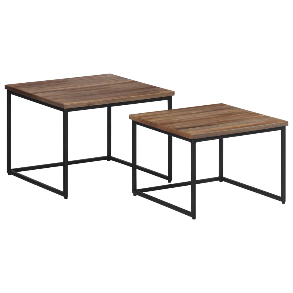 Satztische 2 Stk. Massivholz Teak - Pazzar.ch