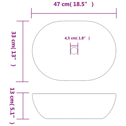 Aufsatzwaschbecken Grau und Blau Oval 47x33x13 cm Keramik - Pazzar.ch