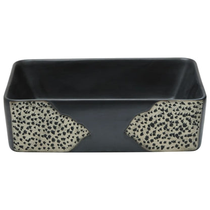Aufsatzwaschbecken Schwarz Rechteckig 46x35,5x13cm Keramik - Pazzar.ch