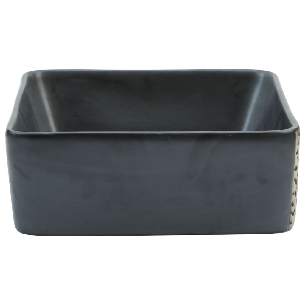 Aufsatzwaschbecken Schwarz Rechteckig 46x35,5x13cm Keramik - Pazzar.ch